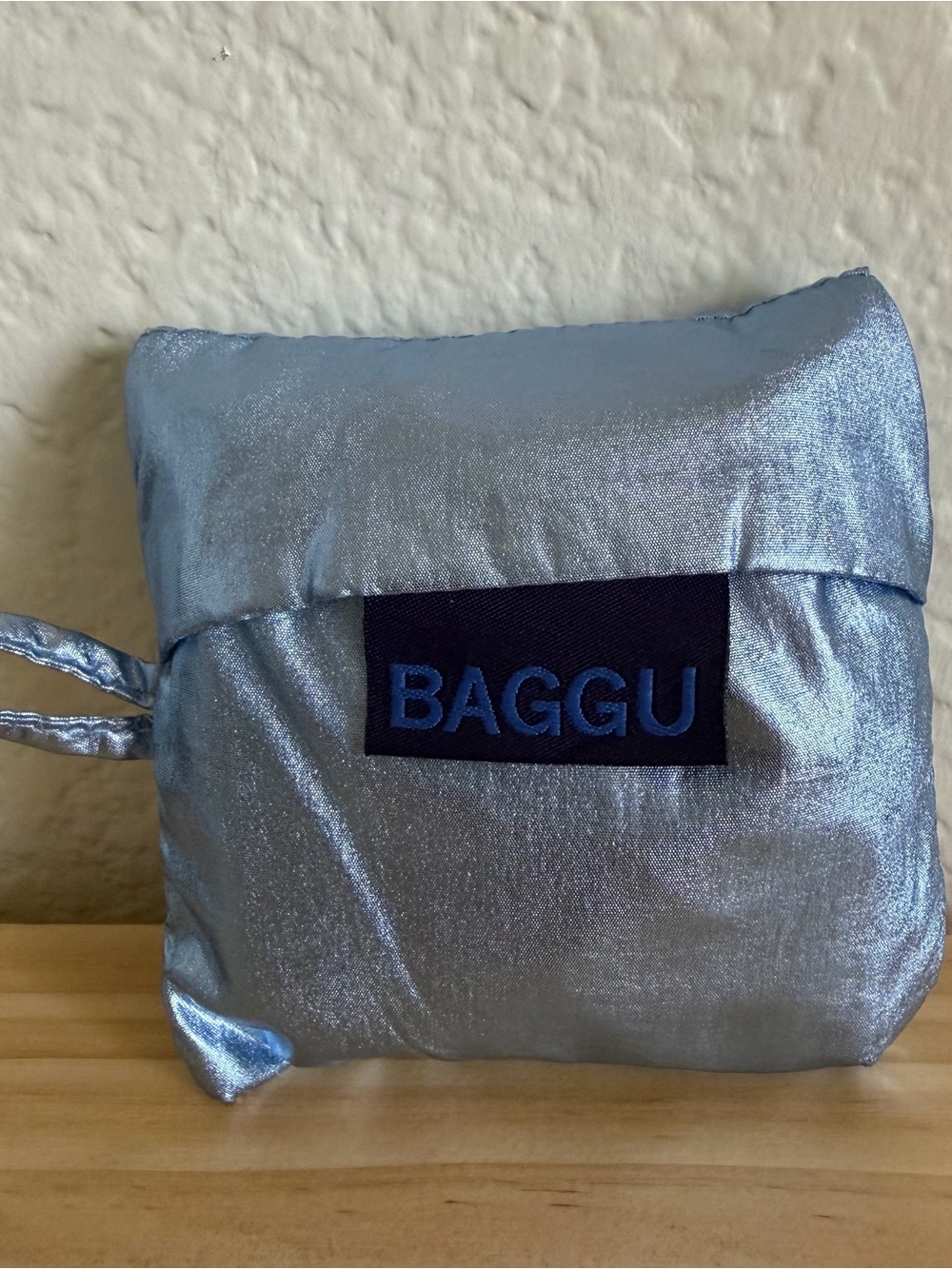 BAGGU Metallic Silver Foldable Tote(baby)